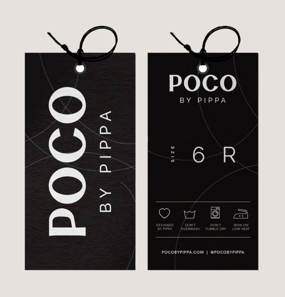 POCO branded clothing tag